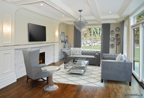 Virtually staged living room