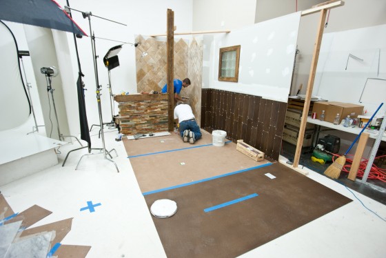 in-studio set construction
