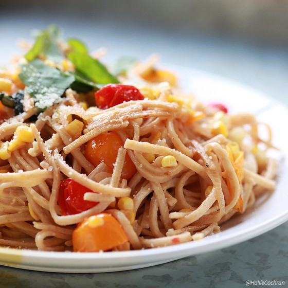 Whole grain spaghetti (Blue Apron)
