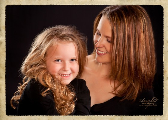Mom and Daughter in Studio all black