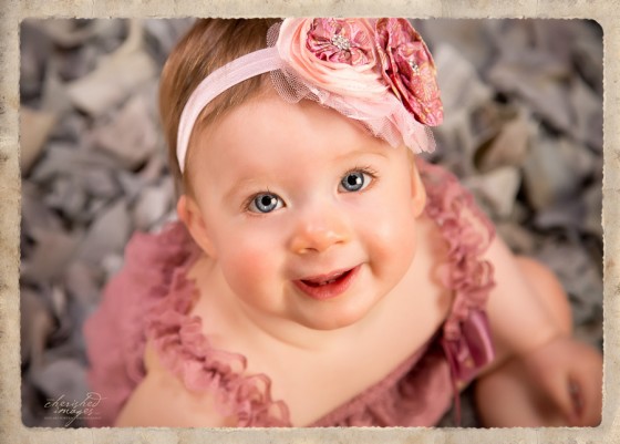 Beautiful baby blue eyes studio flower headband
