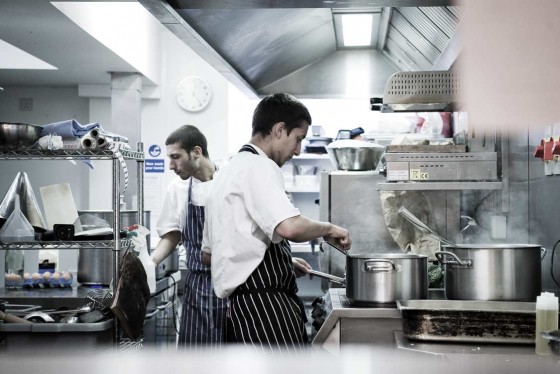 Chefs in restaurant kitchen