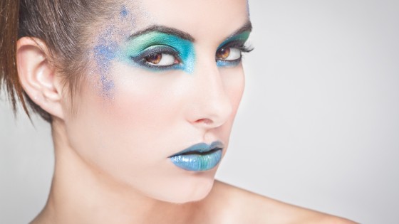 Professional makeup and hair studio work