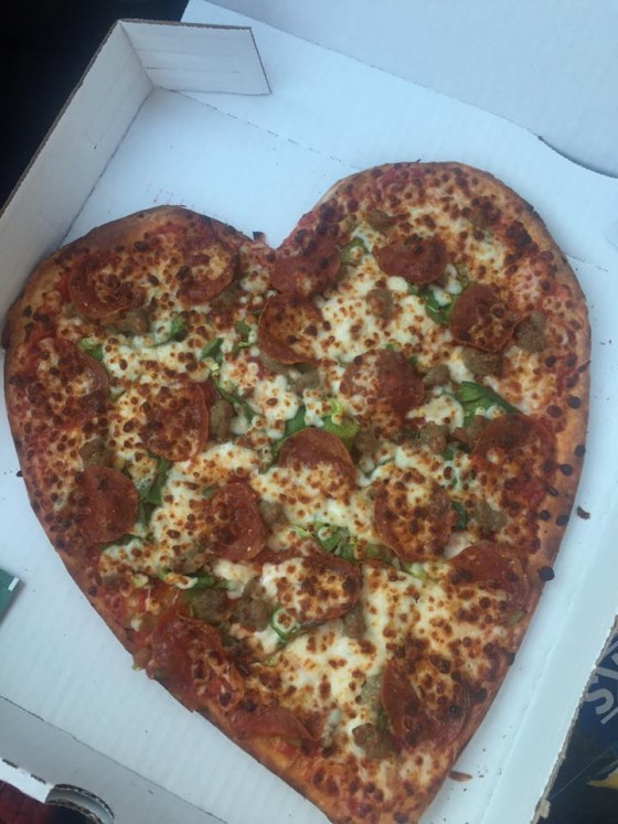 Papa Johns Valentine's Day Pizza (smartphone pic)