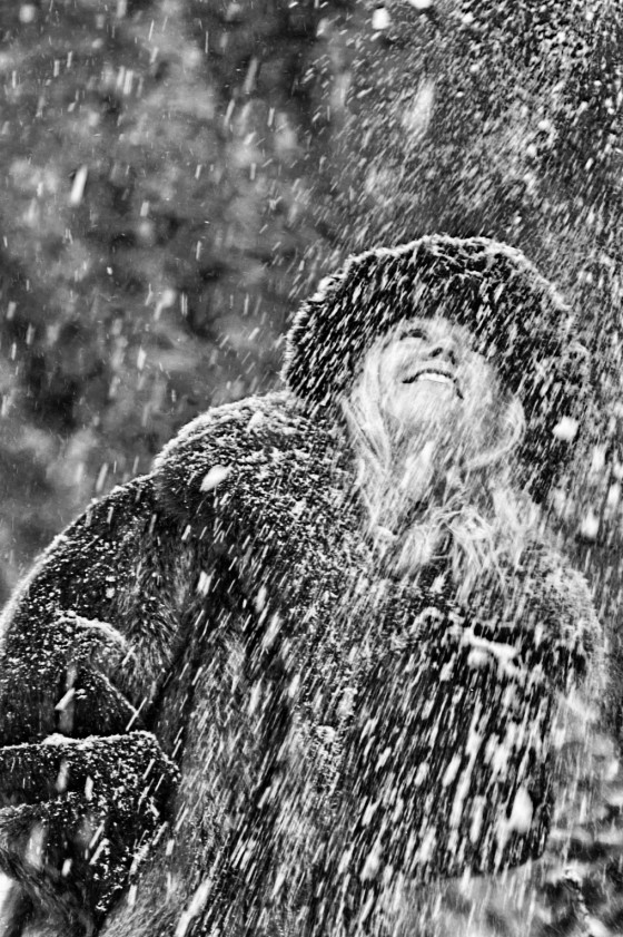 Woman in snow storm - Karen Geswein