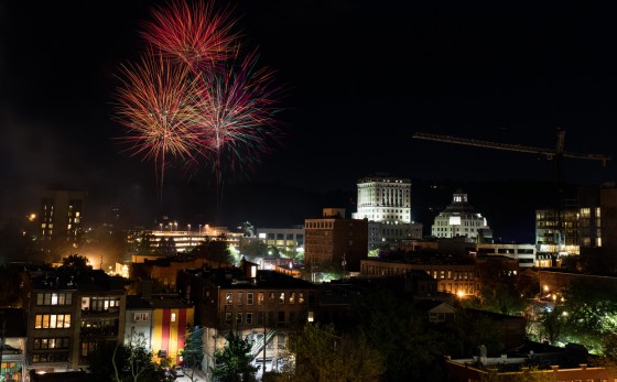 Asheville at night.