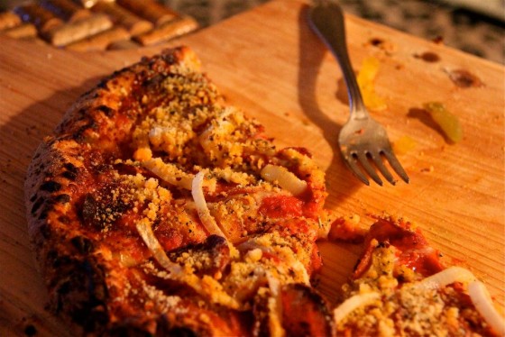 A fork with pizza?