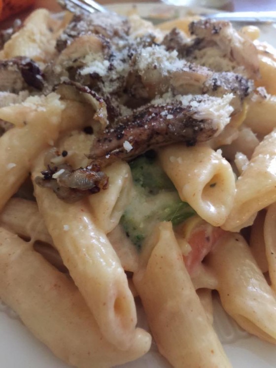 Rasta Pasta with Jerk Chicken (smartphone pic)