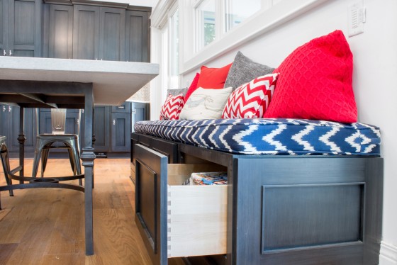 Built in Bench Storage