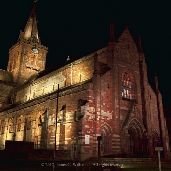 St. Magnus Cathedral at Night, Kirkwall, Orkney Islands, Scotland