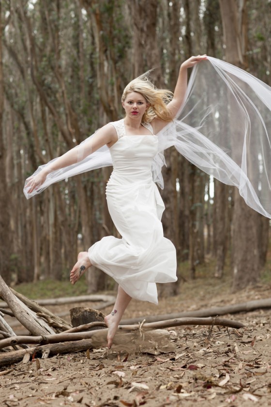 Levitating Bride - Elle - modeling in the Wood Line, Presidio SF