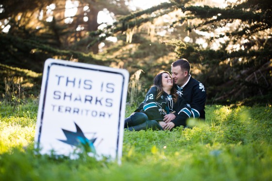 Sports fun. San Jose Sharks Engagement theme