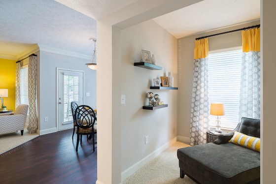 Cozy reading nook and dining area.