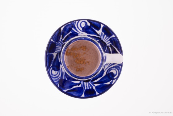 Hot chocolate in a demitasse with cinnamon