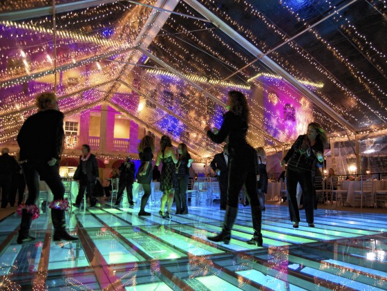 Covered swimming pool dance floor!