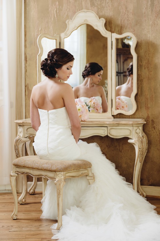 Bride Sitting at Vanity