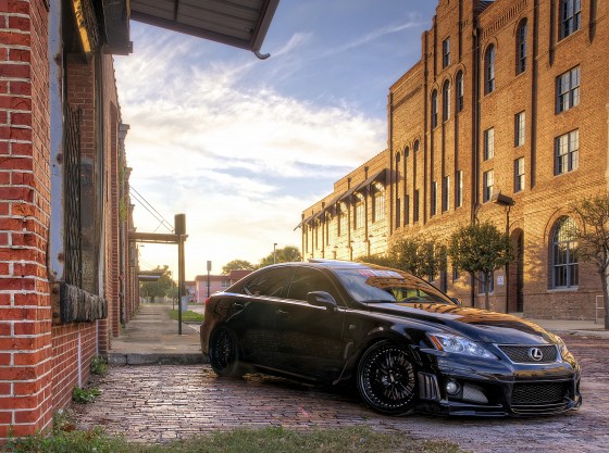 Lexus IS-F showing off custom wheels.