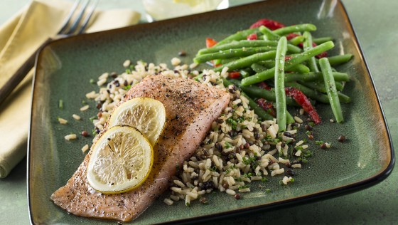 Salmon on Bed of Rice