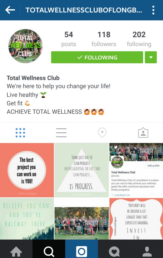 The Total Wellness Club of Long Beach Instagram