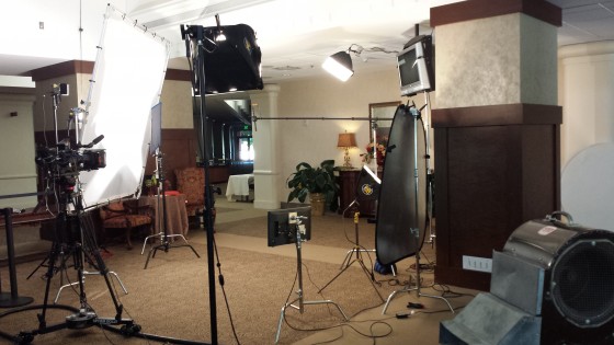 BTS of interview on location