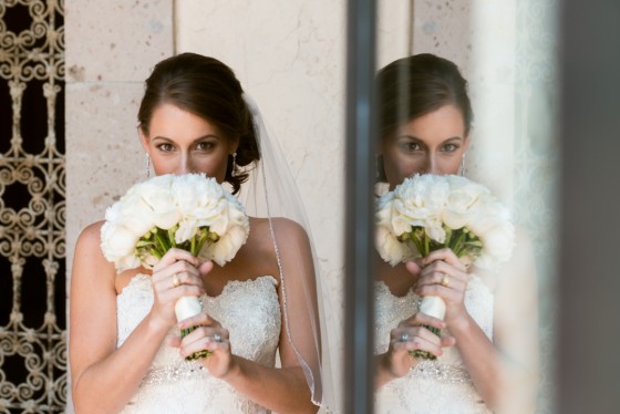 Bride Smelling Bouquet