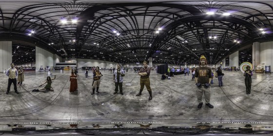 360 degree panoramic of cosplayers at Orlando Mega Con 2014