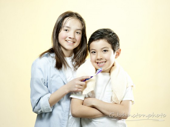 Siblings and dental hygiene.