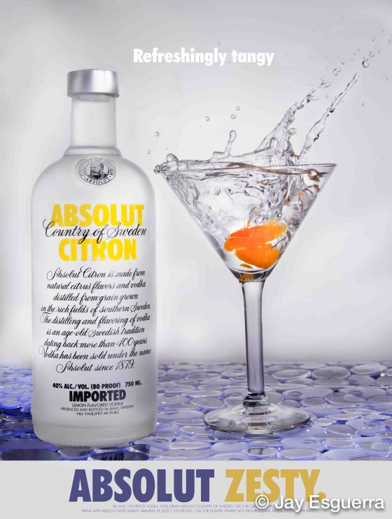 Splash Absolut Vodka Martini