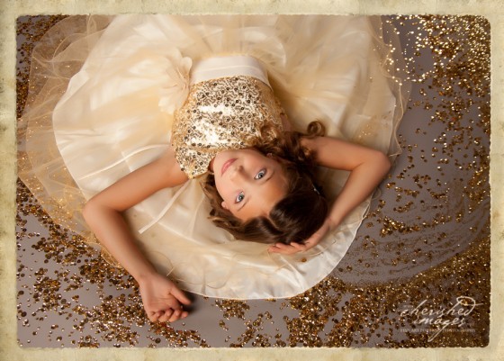 Pretty Girl Laying in Glitter
