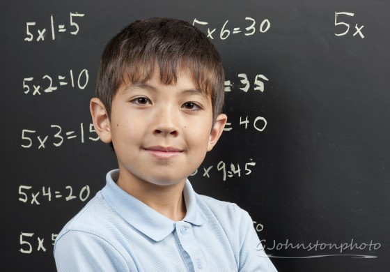 Student at the chalk board.