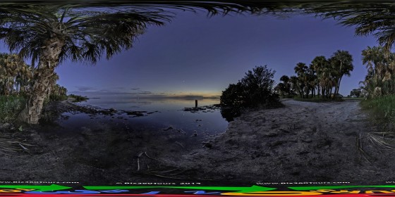 360 degree panoramic Indian River sunset from the Merritt Island Wildlife Refuge