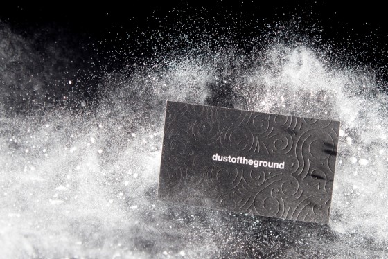 High-speed image of Dust of the Ground business card