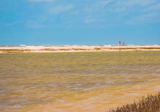 waves pound on the north end of Tigertail beach.