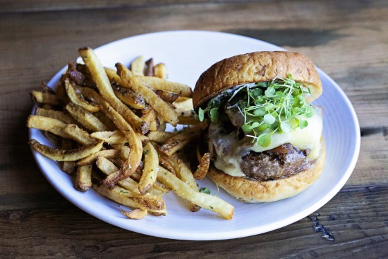 gourmet burger and fries