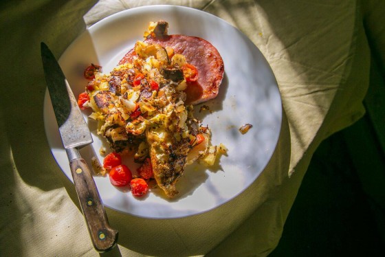 Cowboy eggs ready for breakfast