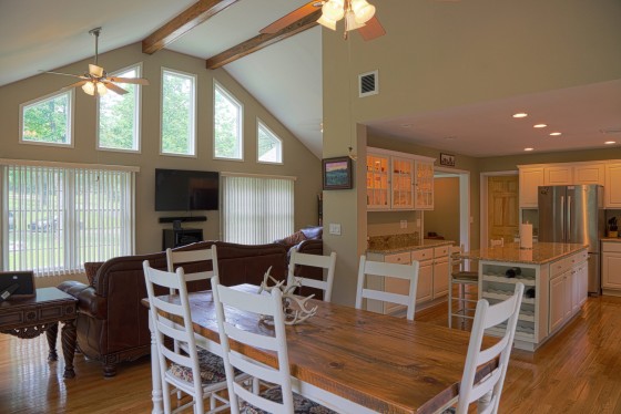 Dining kitchen living room view